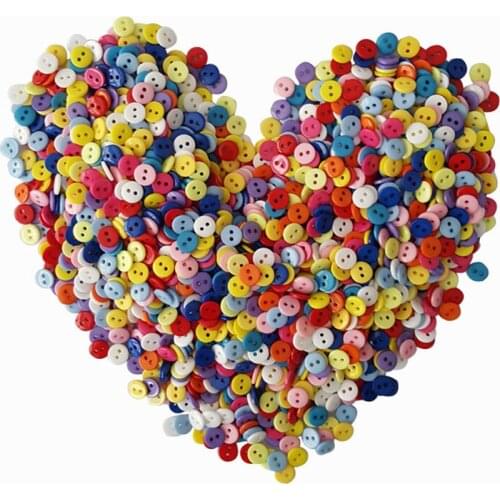 10-20mm Colorful 100pcs Mixed 2 Hole Resin Mini Buttons Sewing Round Decor Card Making DIY Home Decor Tools Sewing Accessories