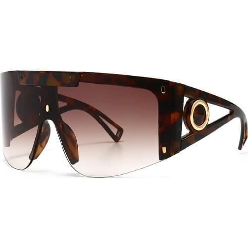 Vintage Fashion Luxury Brand Designer Oversized Square Sunglasses Women Men Semi Frame Travel Sun Glasses For Female Goggle