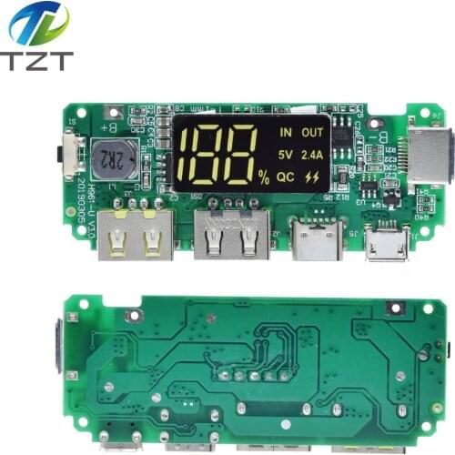 LED Dual USB 5V 2.4A Micro/Type-C USB Mobile Power Bank 18650 Charging Module Lithium Battery Charger Board Circuit Protection