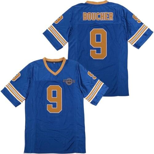 BG American football jersey Thewaterboy 9 Boucher jerseys Embroidery sewing Outdoor sportswear Hip hop loose BULE 2020