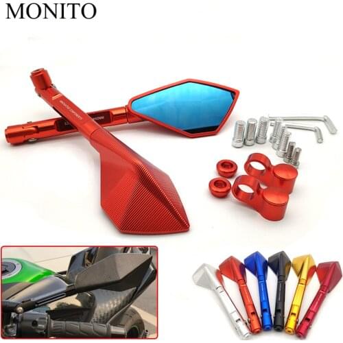 Universal CNC Motorcycle Rear View Mirror Motorbike Rearview Side Mirror For KAWASAKI VERSYS 650 ZG1000 ZRX11 ZX11 ZX7R ZX9 ER5