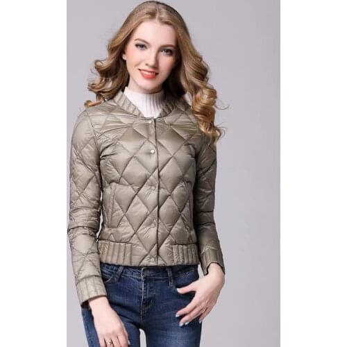 Woman jacket down femme ultra light coat autumn winter lightweight plus size streetwear covered button dropshipping M-3XL