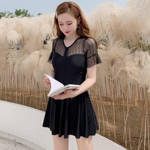 Women Swimsuit Woman One Piece Swimwear Sports Solid Female Covering Sexy Ins 2020 New Fairy Polyester Women Swimsuit