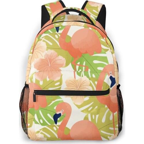 Women Backpack with Multiple Using Women Backpacks Flamingos Tropical Leaves Female School Bag Girls Travel Bag