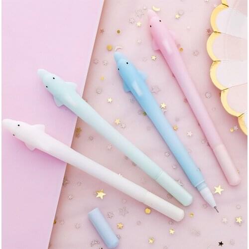 0.5mm Cute Kawaii Silicone dolphin Gel Pen Signature Pens Escolar Papelaria For Office School Writing Supplies Stationery Gift