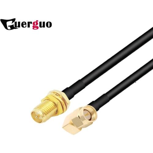 2PCS SMA Male90° to RP SMA Female Plug WiFi Antenna extension cable RG58 Coaxial Cable SMA Connector Adapter Pigtail