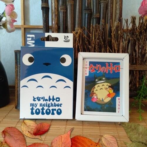 54pcs cards Anime cartoon totoro Cosplay Board Game Cards Hardcover poker toy gift with box
