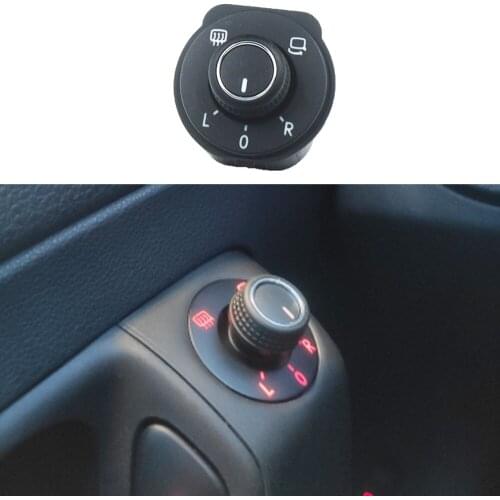 6RD959565D Chrome plated Rear View Side Mirror Switch Control Adjust Knob heating and For Volkswagen VW Polo 6R 20