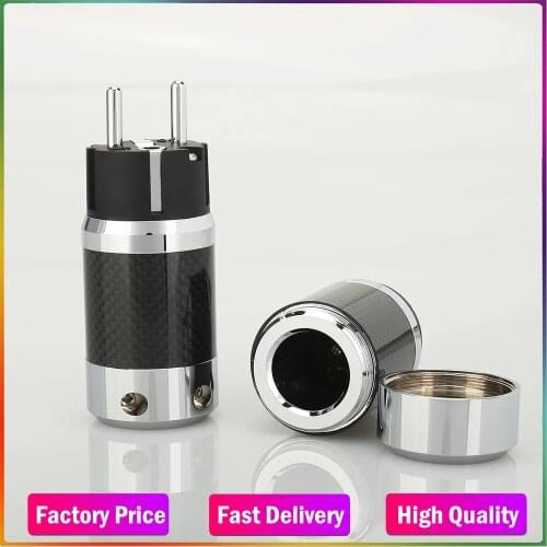 High Quality Audiocrast Carbon Fiber schuko power plug IEC Female Audio Grade DIY Power cable leads HIFI