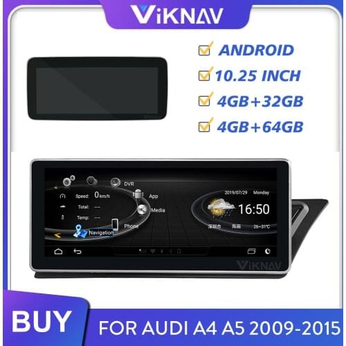Car radio multimedia player for Audi A4 A5 2009-2015 car GPS navigation right hand drive auto tape recorder 10.25 inch