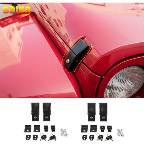 BAWA Metal Car Exterior Latch Catch Locks Hood for Jeep Wrangler JL JK TJ Lock Hood for Jeep Wrangler JL JK TJ 2007-2021