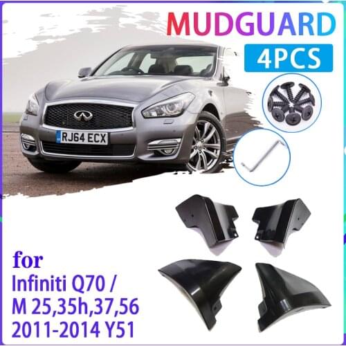 4 PCS Car MudFlaps for Infiniti M M25 M35h M37 M56 Q70 Q70L Y51 2011~2019 Mudguard Splash Guards Fender Auto Accessories