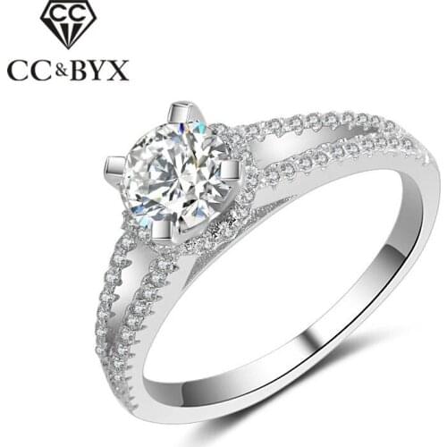 CC S925 Sterling Silver Jewelry Rings For Women Romantic Bridal Wedding Engagement Ring Accessories Drop Shipping CC832
