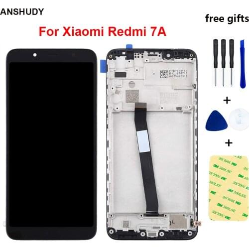 For Xiaomi Redmi 7A LCD Touch Screen Digitizer Assembly with Frame replacement Repair Spare Parts + Tools Replacement Display