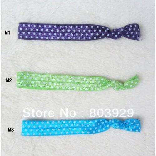 5/8" Dots Printed FOE Hair Ties Handmade Hair Tie Elastic Hair Tie