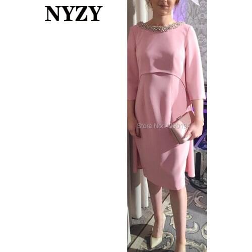NYZY M327 Elegant 3/4 Sleeves Pink Mother of the Bride Dresses 2020 Wedding Party Dress Occasional Wear Evening Formal Gown