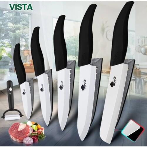 Ceramic Knives Kitchen knives 3 4 5 6 inch Chef knife Cook Set+peeler white zirconia blade Multi-color Handle High Quality