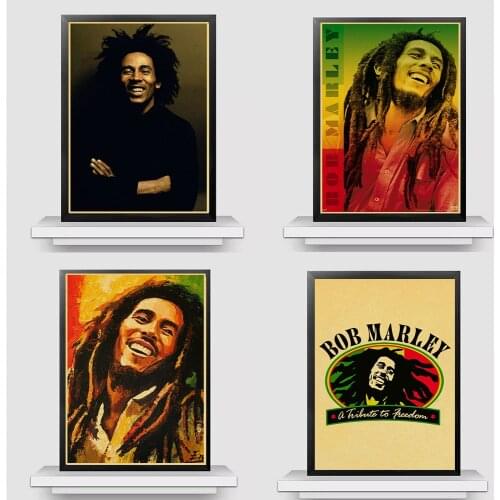 Retro Poster Bob Marley Reggae Rock Poster Nostalgic Old Poster Bar Pub Bedroom Wall Decorative Poster