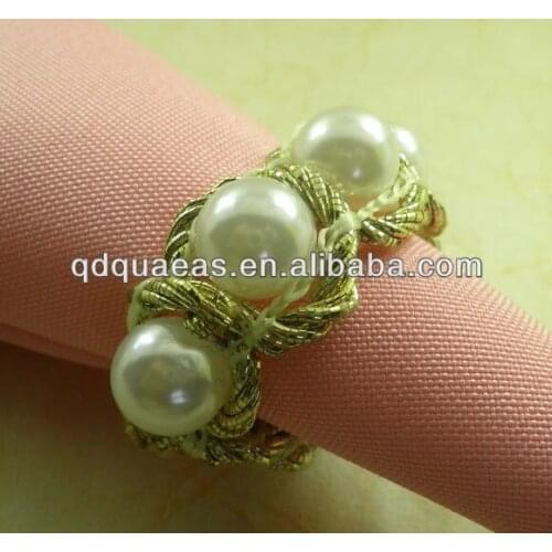 Napkin rings wholesale pearl beades, wedding and pearl napkin holder
