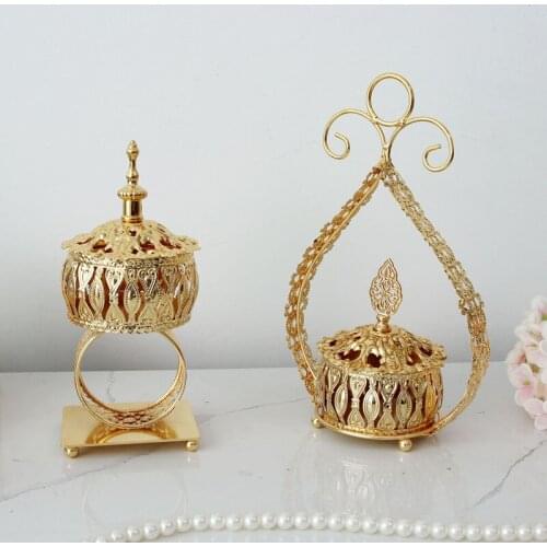 Electroplated Golden Incense Burner Metal Portable Incense Burner Buddhist Incense Tea House Yoga Room Desk Home Decoration