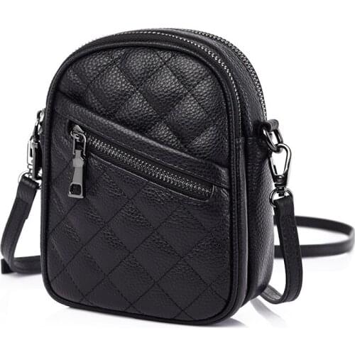 Fashion Female Crossbody Bag Casual Genuine Leather Womens Messenger Bag Vintage Women Small Bag Zipper Shoulder Handbag Clutch