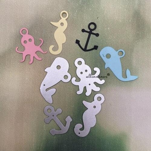 New Squid seahorse whale anchor DIY Craft Metal Cutting Die Scrapbook Embossed Paper Card Album Craft Template Stencil Dies