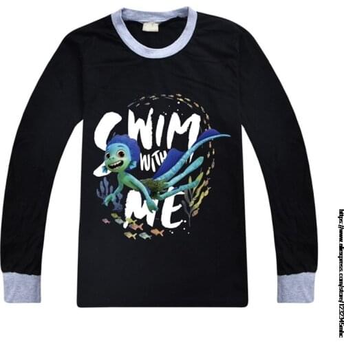 Autumn Classic New movie Luca t shirt Boys and girls Long Sleeve Cartoon Tops hip hop streetwear Clothes For Children