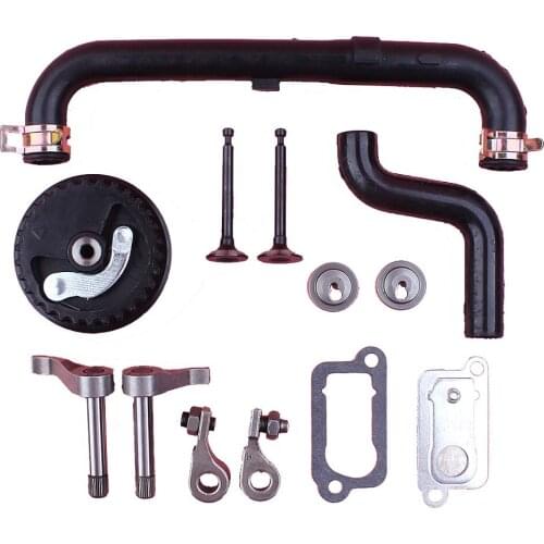 Pulley Camshaft & Oil Breather Tube Hose Oil Outlet Valve Plate Rocker Arm Retainer Set Fit Honda GX25 HHT25S GX 25 Engine