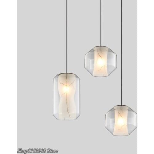 Nordic Kitchen Hanging Lamp Glass Imitation marble Pendant Lights Modern Simple Living Room Dining Room Lamp Home Decor Fixtures