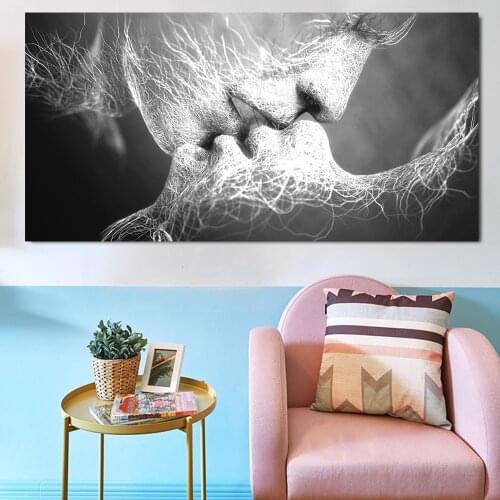 Modern Portrait Posters and Prints Wall Art Canvas Painting Kiss Art Nude Woman Pictures for Living Room Home Decor Nudes Poster