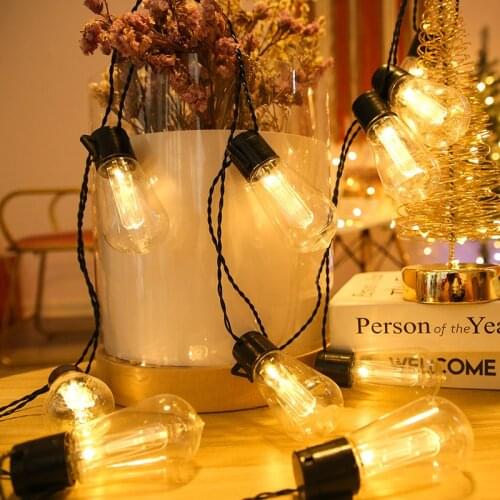 LED Solar String Lights Outdoor Decoration Light Bulb IP65 Waterproof Patio Lamp Holiday Garland for Vegetable Garden Furniture