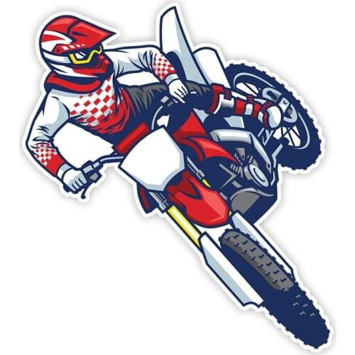 New Cartoon Motocross Rider Doing Jumping Car Sticker Vinyl Auto Car Window Car Decal PVC Good Quality Waterproof Sun Protection