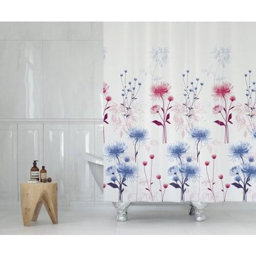 Zethome Shower 8747 Jasione Curtain Modern Design Polyester Fabric Waterproof Washable Mould (71"x78")