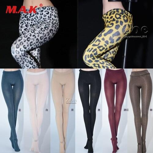 1/6 Scale Ladies Stockings Tight Leggings Pants Model Leopard Ice silk socks tights Not stained fit 12 inch female figure body