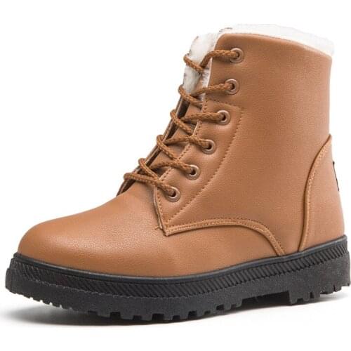 Women Snow Boots 6Eye High Quality Leather Platform Winter Boot Men Casual Warm Woman Shoes Fashion Women Boots