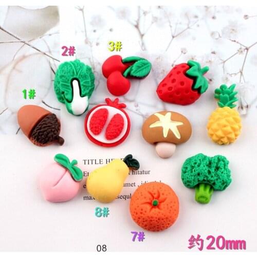 10pcs Resin kawaii flatback cabochon vegetable fruit charms fashion pendant diy jewelry making for bracelet earrings necklace