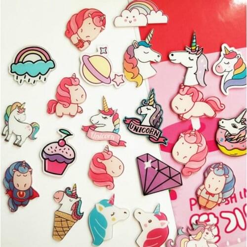 10 Pcs/set Cute Unicorn Shirt Sweater Brooch Cartoon Badge Pins Bag Packbag Decoration Painting Brooch Broch Party Favors