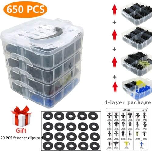 100/500/620/650 Pcs Auto Fastener Clip Mixed Car Body Push Retainer Pin Rivet Bumper Door Trim Panel Retainer Fastener Kit