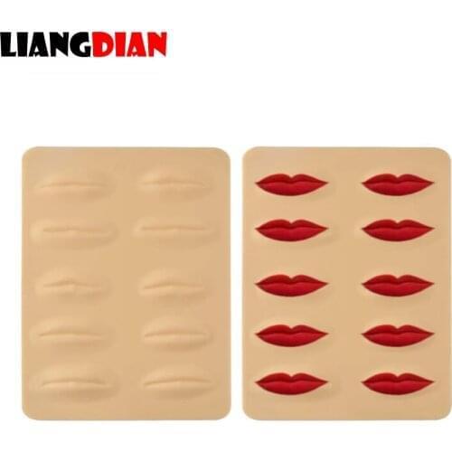 5pcs 3D Silicone Permanent Makeup Tattoo Training Practice Fake Skin Face Lips Blank For Microblading Tattoo Machine Beginner