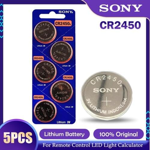 5PCS Sony CR2450 CR 2450 550mah 3V Lithium Batteries For Car Key Remote Control Calculators Computer DL2450 BR2450 Button Cell