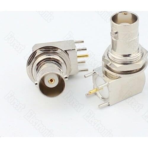 50pcs/lot 4 Feet Copper Curved Leg Connector Q9 Female Monitoring Vedio Connector BNCKWE