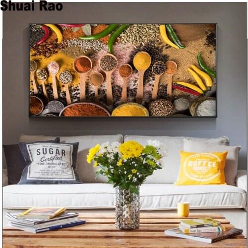 5d DIY embroidery diamond painting Spices cross stitch full round square food landscape diamond mosaic,kitchen decoration