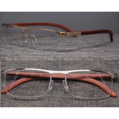 Brand Wood legs half-rim Optical eyeglasses frame prescription glasses frame Myopia spectacles free shipping