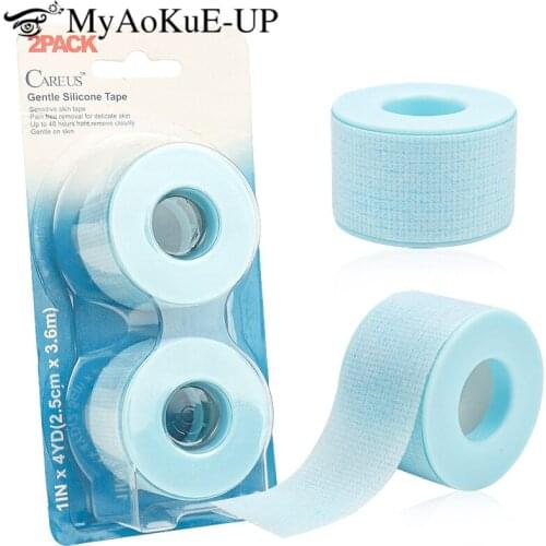 2pcs Eyelash Extension tape paper eye patch sticker eye pad blue micropore tape ​cilia adhesive tape for extension lash Supplies