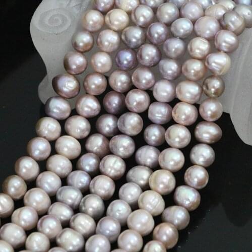 Hot sale natural freshwater purple approx round pearl beads 9-10mm charms women wholesale retail jewelry making 15inch B1401