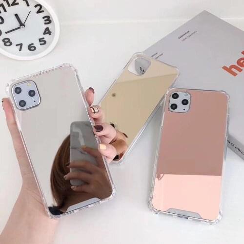 Convenient Makeup Mirror Case For iphone 12 mini 11 Pro XS MAX XR X Soft Silicone Cover For iphone 7 8 6S 6 Plus Shockproof Case