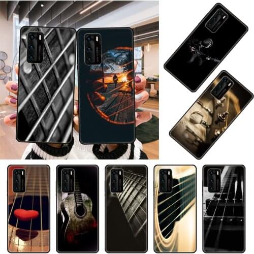 Phone Case For Huawei P20 P30 P40 P Smart Z 2019 P10 Mate 30 10 20 Lite Pro Black Cover Prime Silicone Etui Luxury Music Guitar