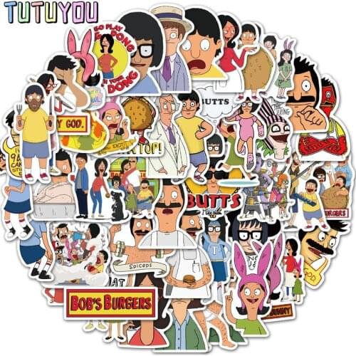 PC1782 50pcs/set Cartoon Creative Badges Stickers Decorative Stickers Cartoon Style For DIY PC Wall Notebook Case Stickers