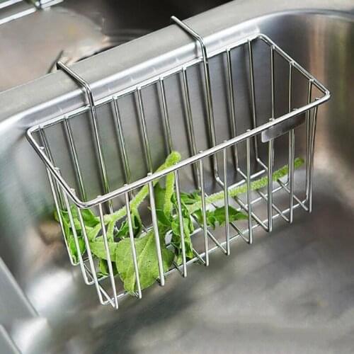 Kitchen Sponge Holder,Stainless Steel Sink Caddy Organizer Soap Dishwashing Liquid Drainer Brush Rack Holder