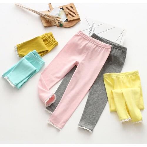 Kids Leggings Girls Childrens Clothing Trousers Baby Girls Pants Spring Autumn Clothing Solid Color Cotton Leggings For 2-11Y